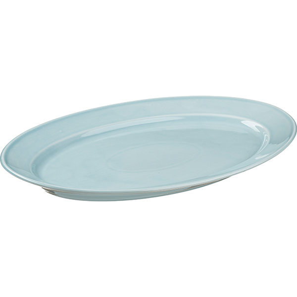 Блюдо «Акварель» Принц овальное;фарфор;,H=34,L=360,B=250мм;св. голуб.
