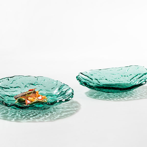 Салатник «Море»;стекло;D=24,H=4см;зелен.