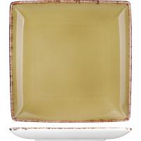 Блюдо «Террамеса Олива» квадратное;фарфор;,L=19,B=19см;олив.