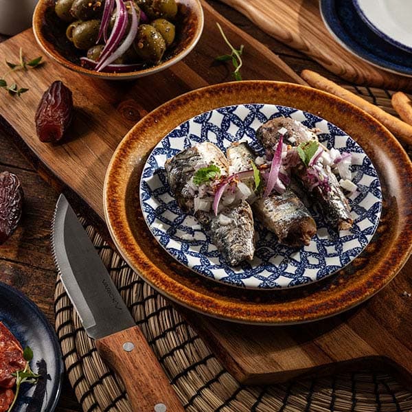 Тарелка «Инк» мелкая;фарфор;D=20,H=2см;синий,белый