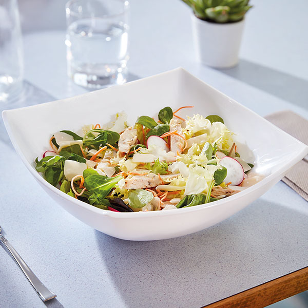 Салатник «Квадрато»;стекло;1,7л;,H=75,L=235,B=235мм;белый