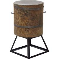 Колода раздел. +подставка H=30cм;дуб,сталь;D=45,H=50см;коричнев.,металлич.