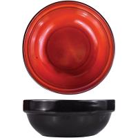 Тарелка глубокая «Млечный путь оранжевый»;фарфор;0,6л;D=155,H=60мм;оранжев.,черный