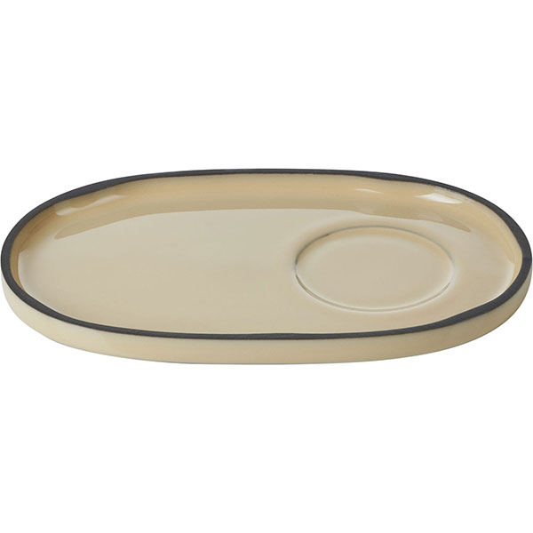 Блюдо «Карактэр» овальное;керамика;,H=15,L=180,B=111мм;бежев.