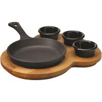 Сковорода на подставке;эмалиров.чугун,дерево;D=16см