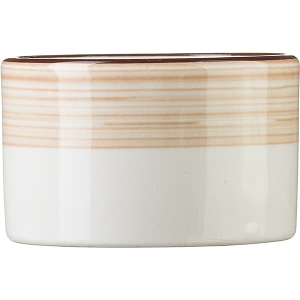 Горчичница без крышки «Чино»;фарфор;50мл;D=55,H=30мм;белый,бежев.