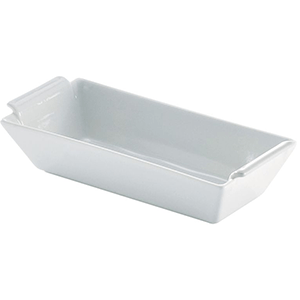 Блюдо «Бомбей» прямоугольное глубокое;фарфор;,H=42,L=300,B=150мм;белый