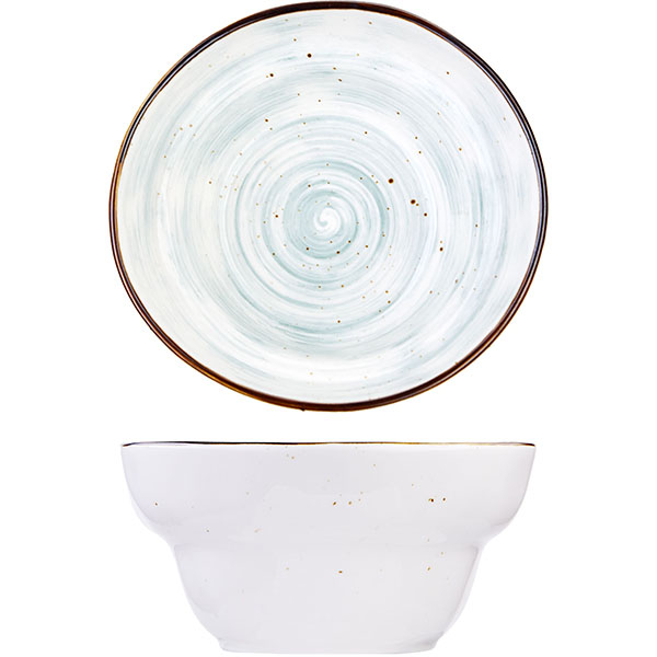 Салатник «Пастораль»;фарфор;0,7л;D=157,H=75мм;зелен.