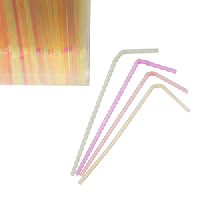 Трубочки со сгибом[1000шт];полипроп.;D=5,L=210мм;разноцветн.