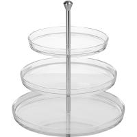 Этажерка 3-х ярусная д/десерта «Палладио» d=22,27,32см;стекло,пластик;,H=38см;прозр.