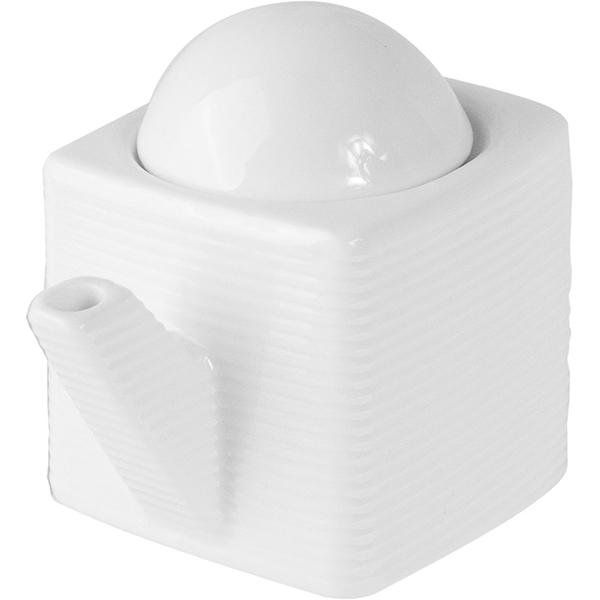 Соусник-бутылка квадрат.с крышкой «Кунстверк»;фарфор;125мл;,H=75мм;белый