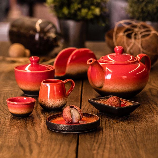 Салфетница «Агат»;фарфор;,H=85,L=120,B=40мм;красный