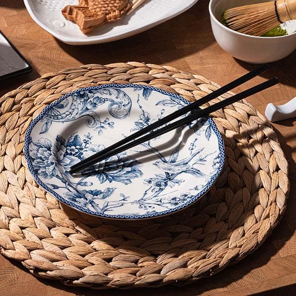 Тарелка «Аделэйд Блю» мелкая;фарфор;D=22см;белый,синий