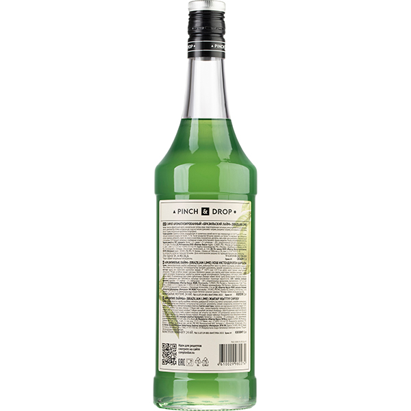 Сироп «Бразильский Лайм» Pinch&Drop;стекло;1л;D=85,H=330мм;зелен.