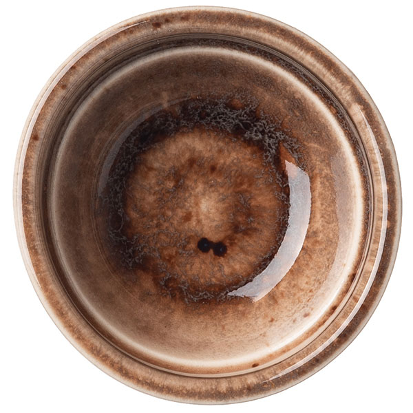 Соусник «Маррон Реативо»;фарфор;30мл;D=60,H=25мм;коричнев.,бежев.