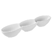 Менажница 3 отделения «Кунстверк»;фарфор;,H=45,L=300,B=55мм;белый