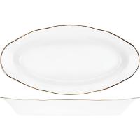 Селедочница «Голубка»;фарфор;,L=25,B=12,5см;белый,золотой