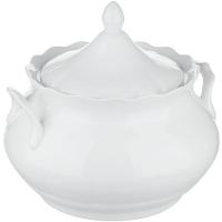 Супница с крышкой «Романc»;фарфор;3л;D=14,H=23,L=23см;белый