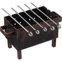 Мангал + 5 шампуров;металл,сталь нерж.;,H=15,5,L=29,B=13см;черный,медный