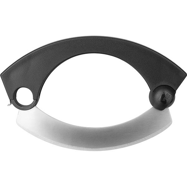 Нож для пиццы;сталь нерж.,пластик;черный,металлич.