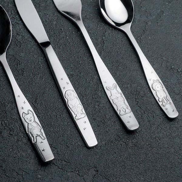 Набор столовых приборов «Антошка» детский[4шт];сталь нерж.;серебрист.