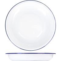 Тарелка глубокая эмалиров.;сталь;D=195,H=28мм;белый,синий