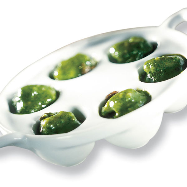 Блюдо для улиток «Бель Кузин»;фарфор;,H=45,L=180,B=122мм;белый