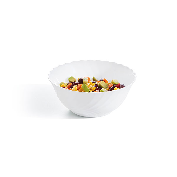 Салатник «Трианон»;стекло;1,8л;D=24,H=10см;белый