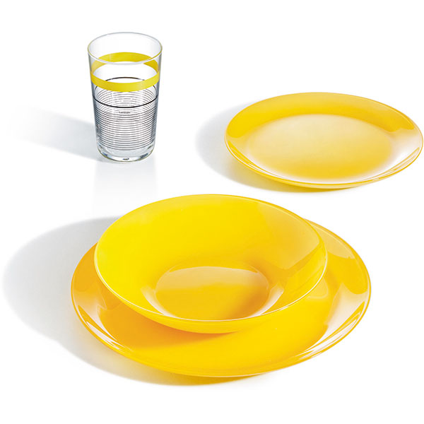 Тарелка глубокая «Арти»;стекло;0,78л;D=20см;желт.