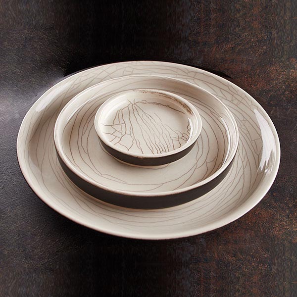 Тарелка «День и ночь» с бортом;керамика;D=185,H=25мм;белый,черный