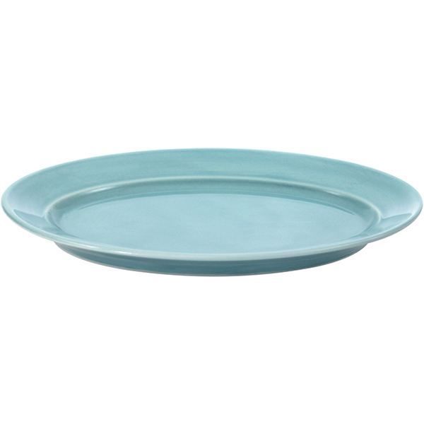 Блюдо «Акварель» Принц овальное;фарфор;,H=34,L=360,B=250мм;св. голуб.