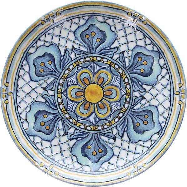 Тарелка «Позитано»;фарфор;D=26,H=5см;васильк.,горчич.