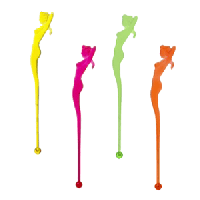 Мешалки для коктейлей «Афродита»[100шт];пластик;,L=16см;разноцветн.