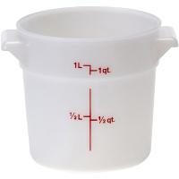 Контейнер для продуктов градуированный;полиэтилен;0,9л;D=15,4,H=12,7см;белый