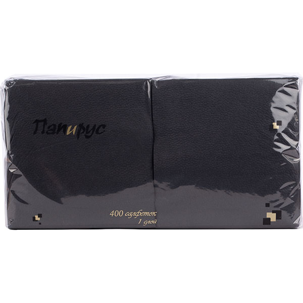 Салфетки 1-слойн.33*33см «Папирус» [400шт];черный