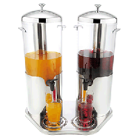 Диспенсер для холодных напитков двойной;поликарбонат,сталь нерж.;5л;,H=51,8,L=42,5,B=30,4см;металлич