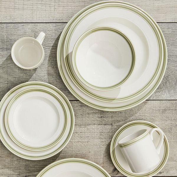 Салатник «Бид Сейдж Вош»;фарфор;D=16,5см;белый,зелен.