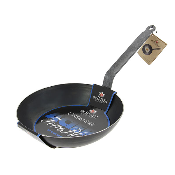 Сковорода;голуб.сталь;D=20,H=5,L=37см;серый