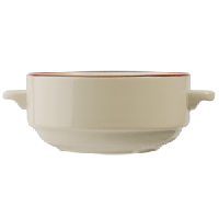 Чашка бульонная «Кларет»;фарфор;280мл;D=105,H=52мм;бежев.,бордо