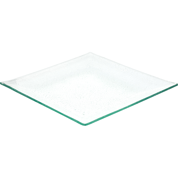 Салатник «Кьюбо»;стекло;0,56л;,H=25,L=270,B=270мм;прозр.,зелен.