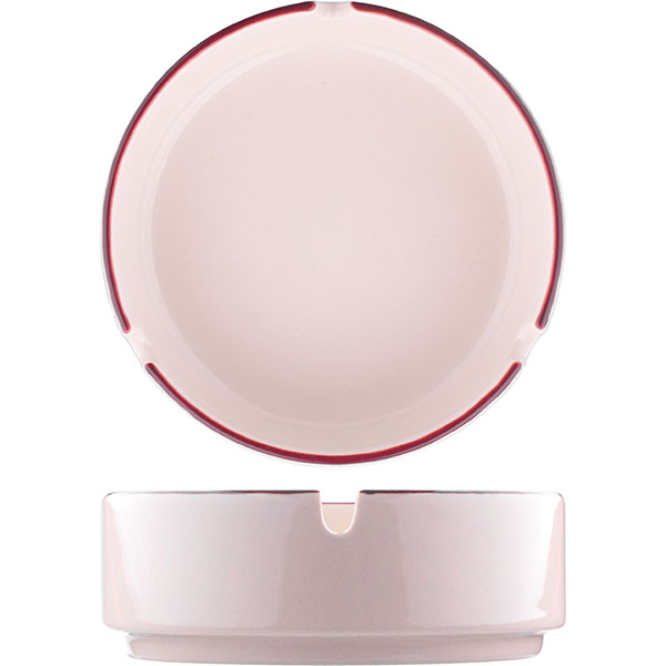 Пепельница «Кларет»;фарфор;D=10см;бежев.,бордо