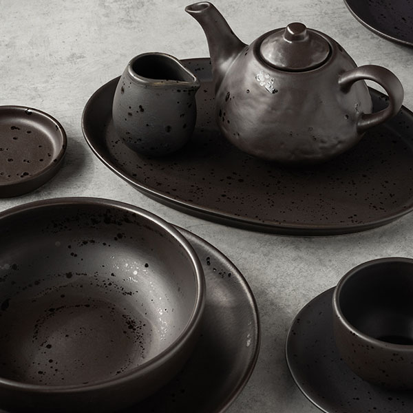 Чайная пара «Оникс»;керамика;200мл;D=150,H=65мм;черный