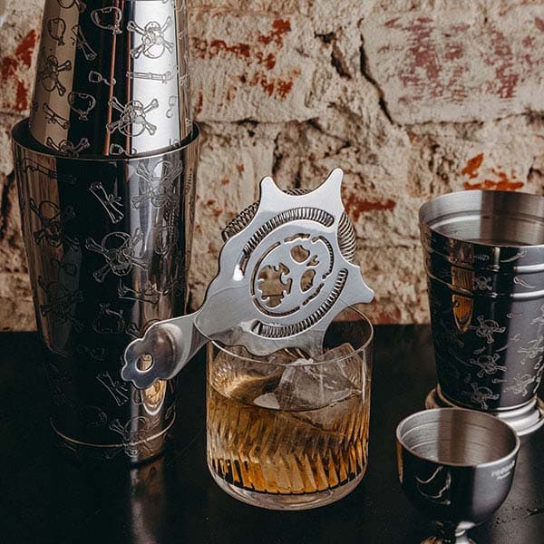 Шейкер американский «Пробар Премиум Корсар» с орнаментом;сталь нерж.;0,84л;D=92,H=172мм;серебрист.