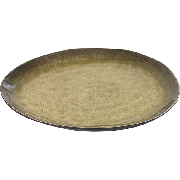 Тарелка «Пьюр» овальная;керамика;,L=28,B=24см;зелен.