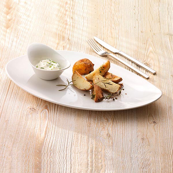 Салатник «ФриСтайл»;фарфор;120мл;D=130,H=50,L=125,B=90мм;белый