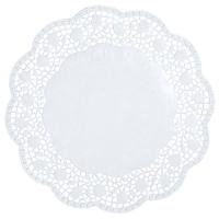 Настольные подкладки кружевные[100шт];бумага;D=18,L=18,B=18см;белый