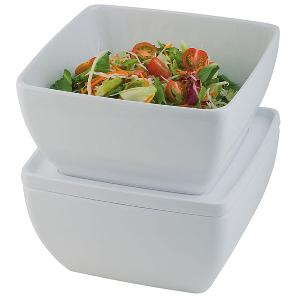 Салатник квадратный;пластик;400мл;,H=65,L=125,B=125мм;белый