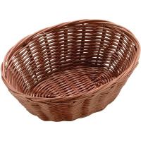 Корзина плетеная для хлеба овальная;полиротанг;,H=65,L=230/90,B=150мм;тем.корич.