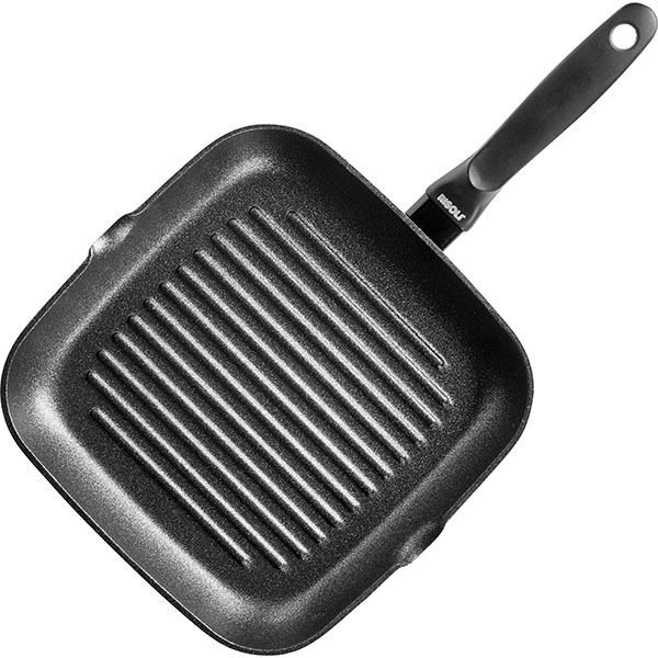 Сковорода-гриль «Блэк плюс»;алюм.литой,тефлон;,L=26,B=26см;черный