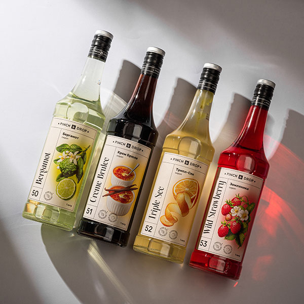 Сироп «Бергамот» Pinch&Drop;стекло;1л;D=85,H=330мм;белый